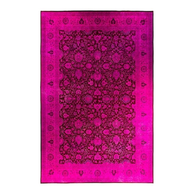 Fine Vibrance One-of-a-Kind Hand-Knotted Area Rug - Pink, 12' 0" x 18' 2" - 12' 0" x 18' 2"