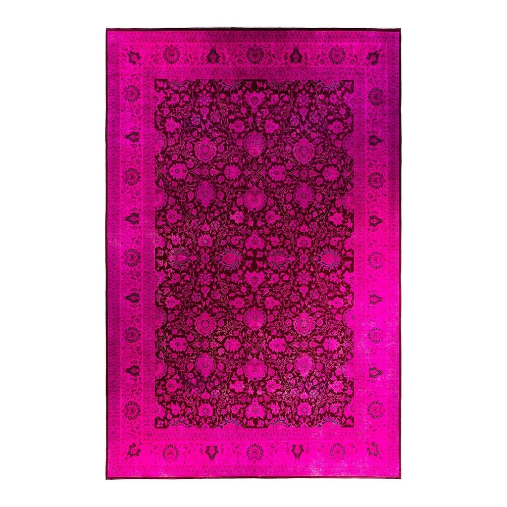 Fine Vibrance One-of-a-Kind Hand-Knotted Area Rug - Pink, 12' 0" x 18' 2" - 12' 0" x 18' 2"