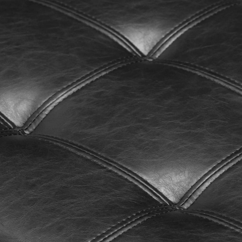 Adeco Faux Leather Storage Ottoman Bench for Living Room