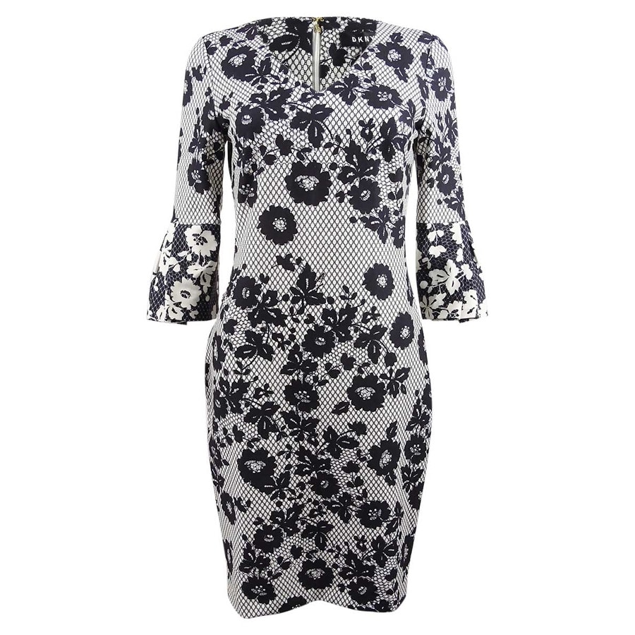 dkny dress black and white