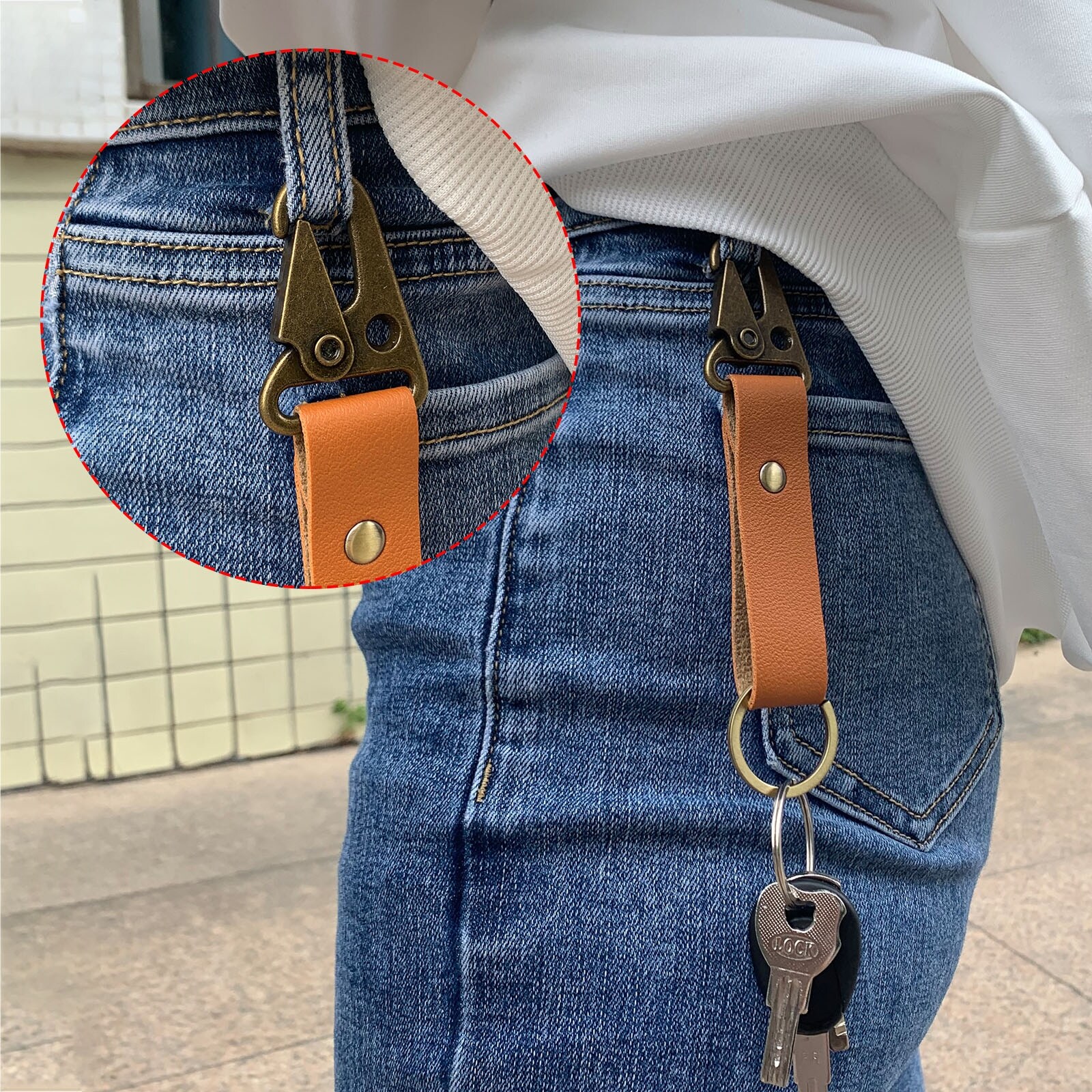 Leather Keychain Belt Clip