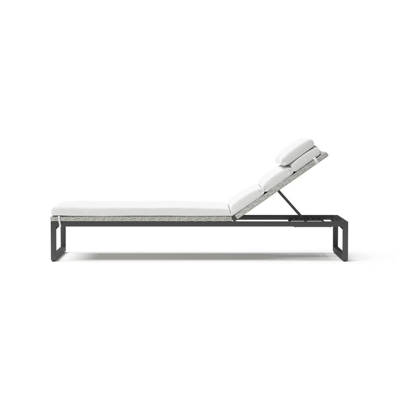Milo Gray 2 Piece Sunbrella Outdoor Patio Chaise Lounges