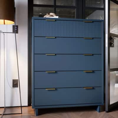 Manhattan Comfort Granville 45.27" Modern Tall 5 Drawer Dresser