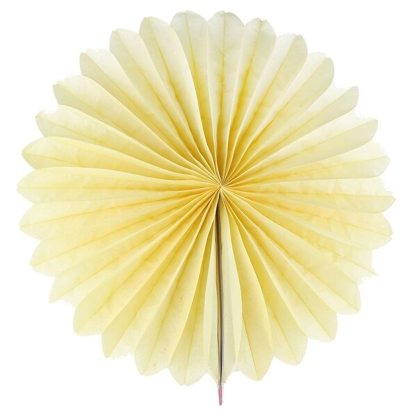 Home Paper Fan Hollow Out Flower Yellow for Party Birthday Festival Wedding