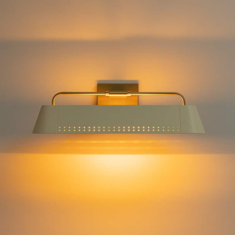Scandinavian Artful Ivory Iron Shade Picture Light Vanity Lamp - 18.5 inches