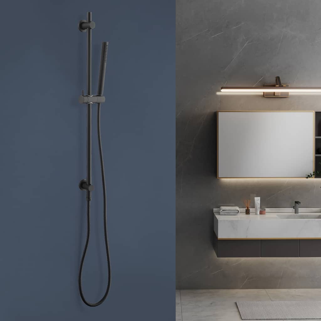 Topcraft Stainless Steel Handheld Shower with 28-Inch Slide Bar