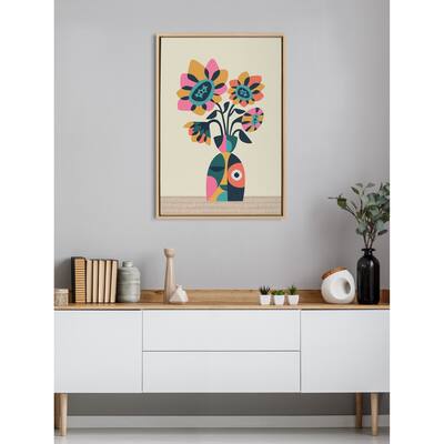 Kate and Laurel Sylvie Sunflowers Framed Canvas by Rachel Lee of My Dream Wall