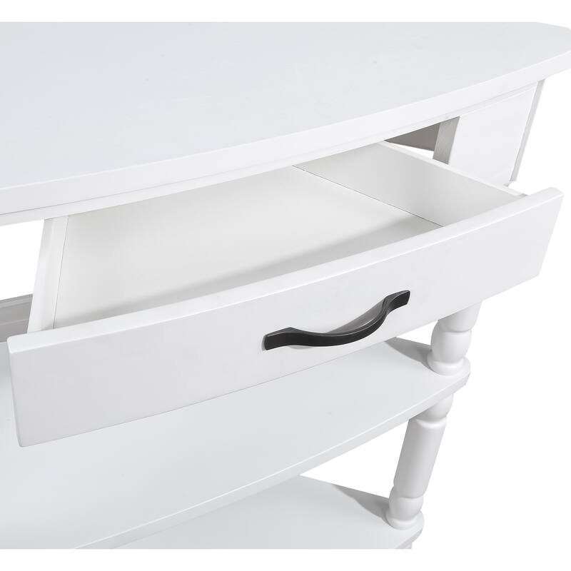 Rossetta 3 Tier Wood Triangle Corner Table, Easy Assemble