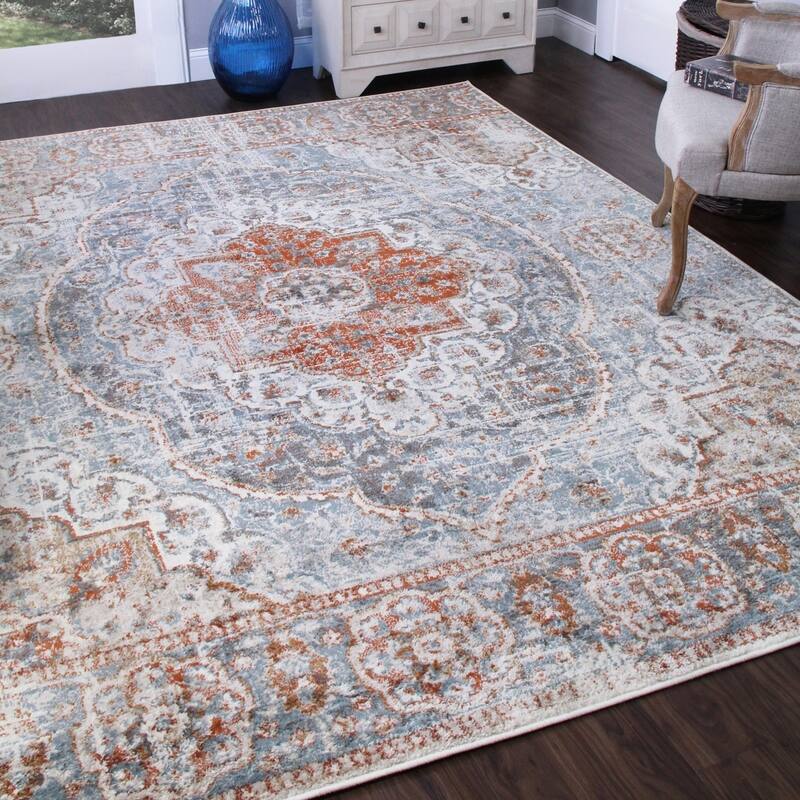 Superior Bodhi Vintage Floral Classic Medallion Indoor Area Rug or Runner