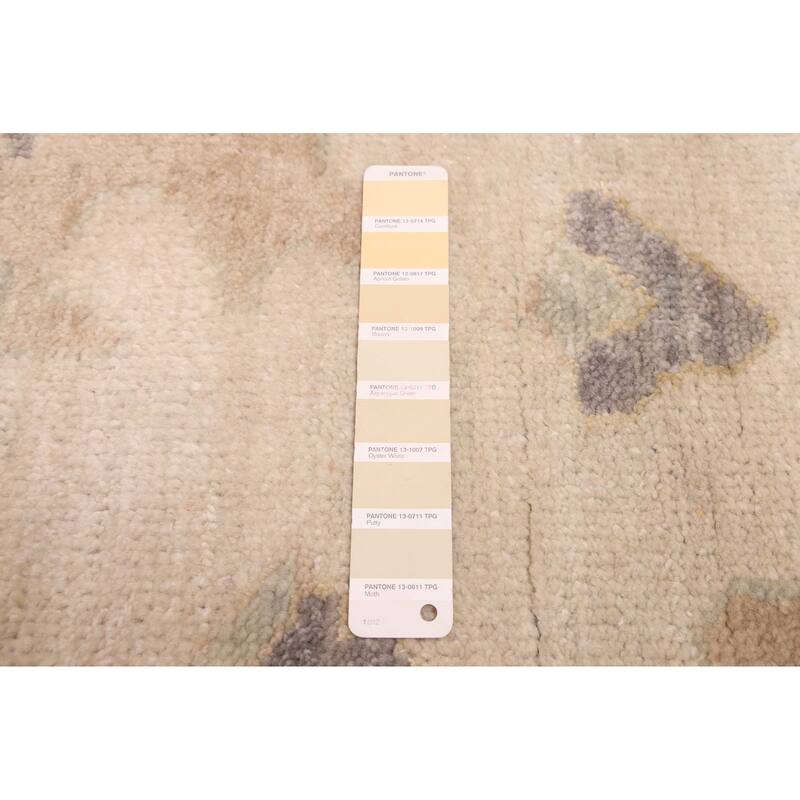 ECARPETGALLERY Hand-knotted Modern Oushak Ivory Wool Rug - 8'2 x 9'11