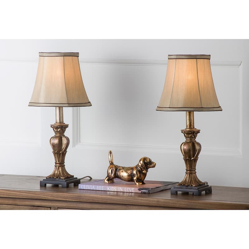 SAFAVIEH Lighting Marni 17-inch Gold Silky Table Lamp (Set of 2) - 8Wx8Dx17H