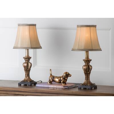 SAFAVIEH Lighting Marni 17-inch Gold Silky Table Lamp (Set of 2) - 8Wx8Dx17H