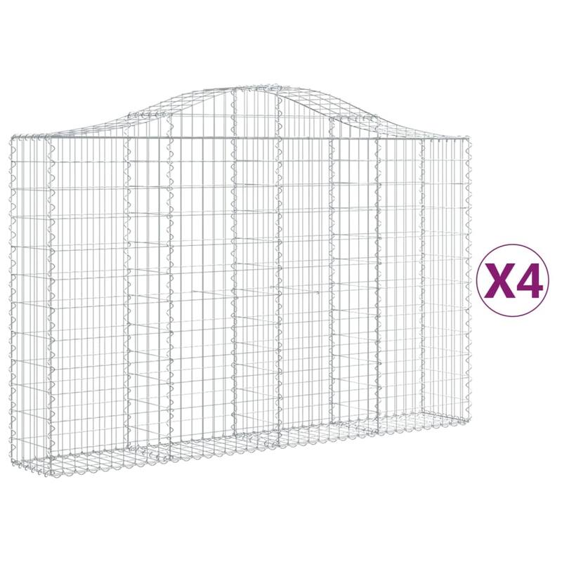 vidaXL Gabion Basket Arched Gabion Basket Planter for Flower Galvanized Iron - 78.7 x 78.7 x 23.6 inch
