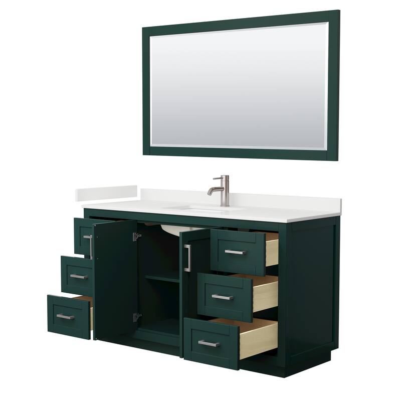 Miranda 60-inch Single Vanity, Quartz Top, 58-inch Mirror