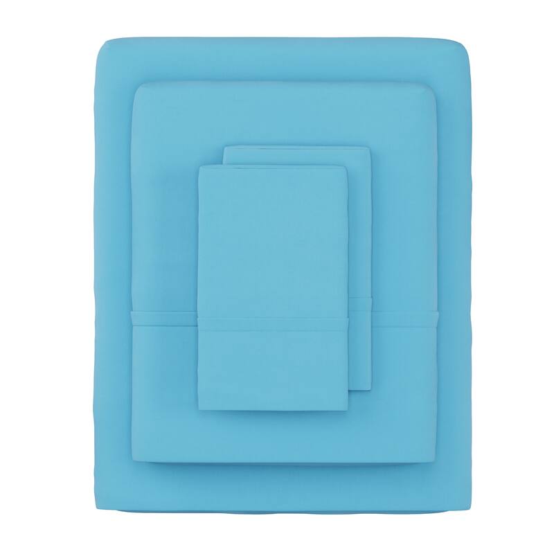 Brushed Microfiber Sheet Set- 3 Piece Bed Linens-Fitted & Flat Sheets, Pillowcase by Windsor Home (Twin XL, Light Blue)