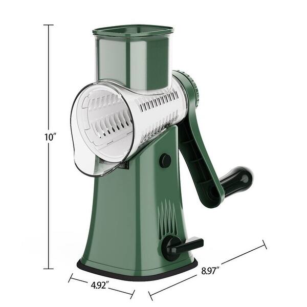 Caynel Rotary Cheese Grater Shredder with Handle 5 in 1 Manual Round
