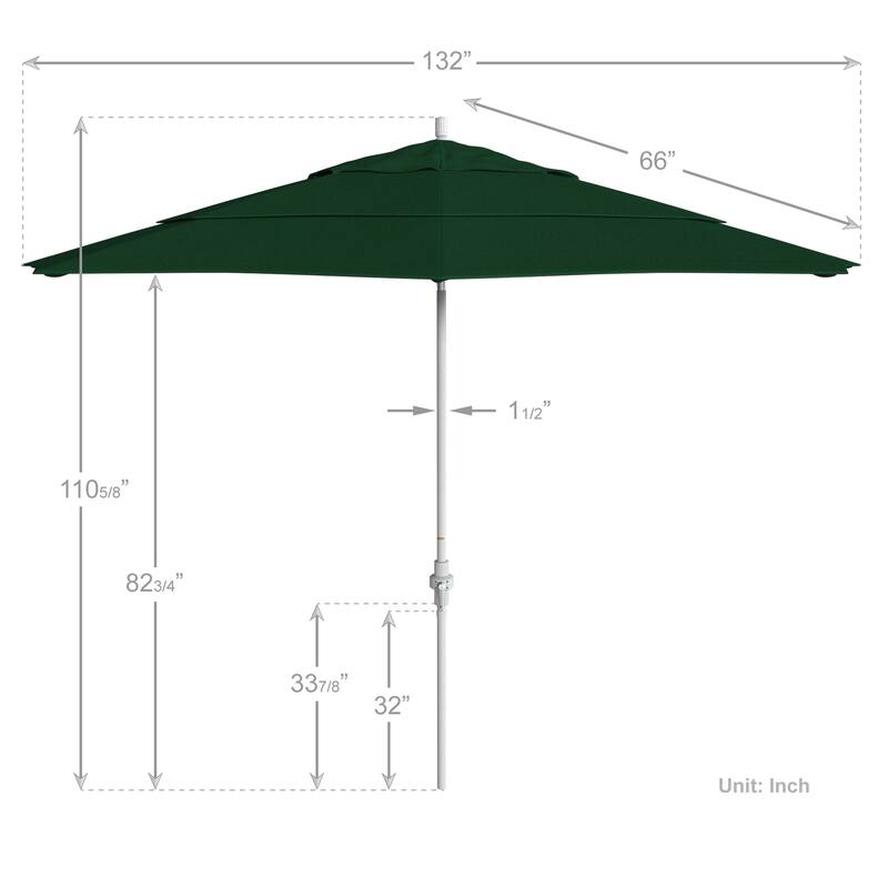 Perry 11ft Round Crank Lift Collar Tilt Aluminum Patio Umbrella by Havenside Home, Base Not Included