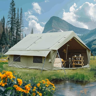 EROMMY Inflatable Tent with Chimney Opening, 8-10 Person Air Glamping Tent