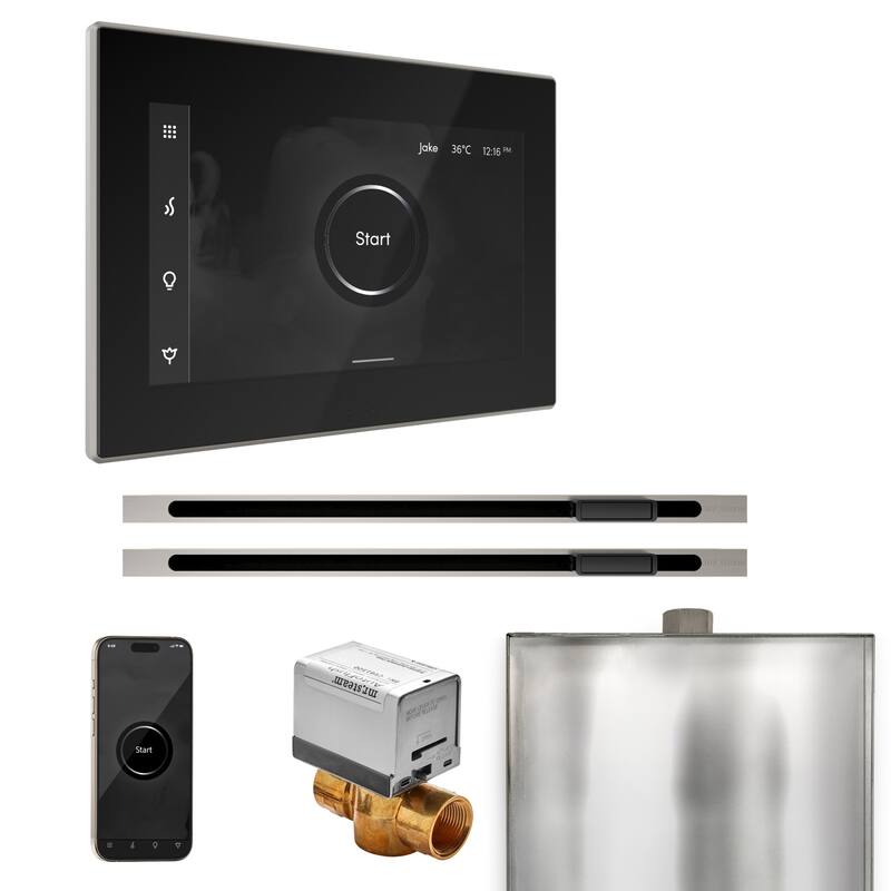 Mr Steam BXXL Xbutler Max Linear Package Steam Shower Control Package - Black / Brushed Nickel