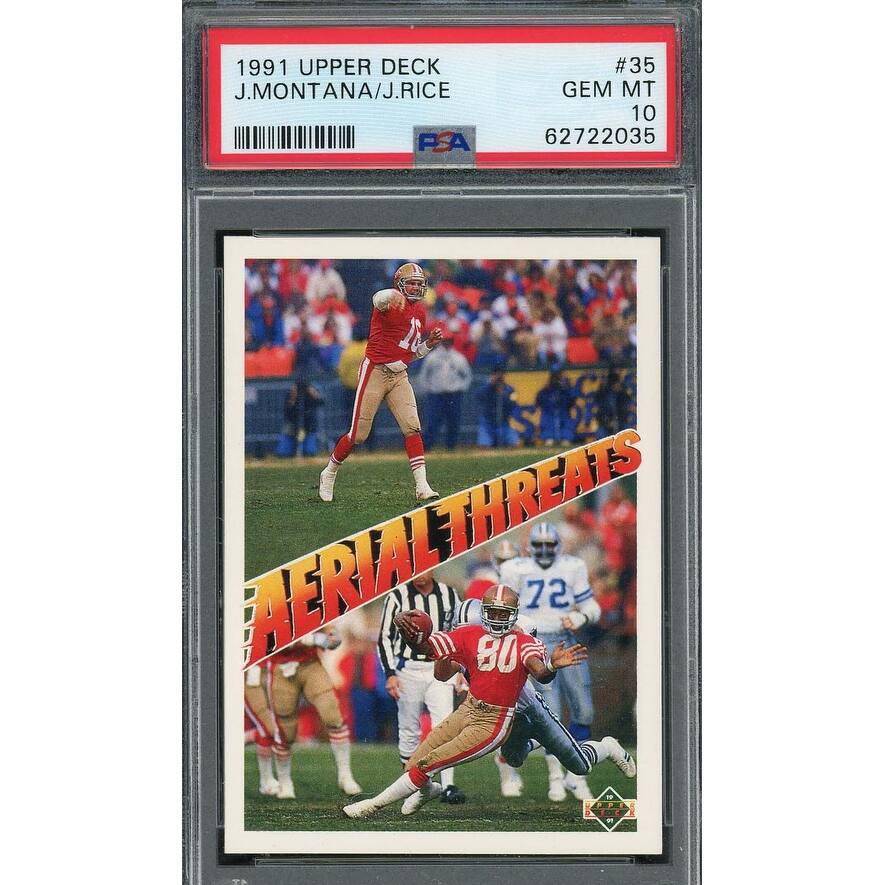 Joe Montana / Jerry Rice 1991 Upper Deck Football Card #35 Graded PSA 10 - 8'6" x 11'6"