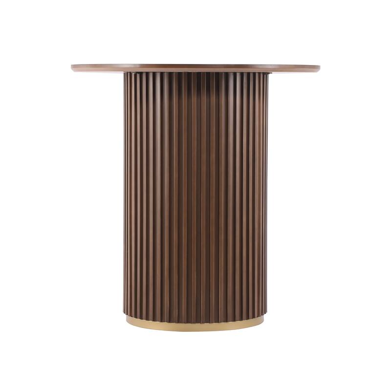 Christopher Knight Home - Barrington Modern 36.61"H Round Counter Height Dining Table with Fluted Cylindrical Iron Base