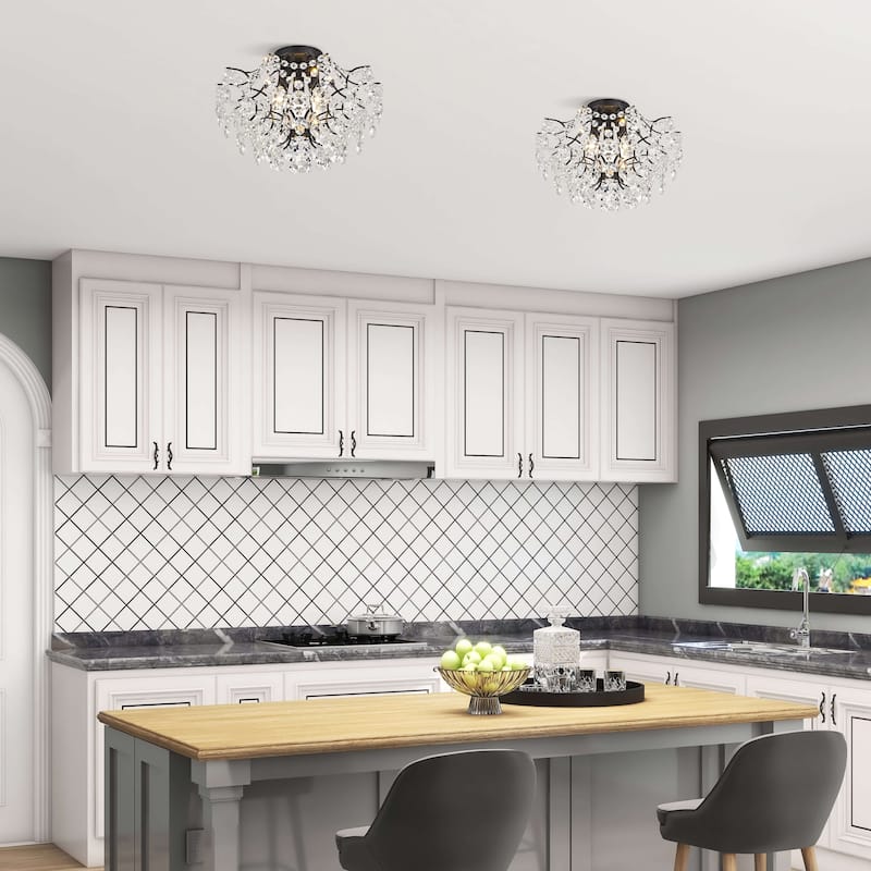 Dalia Elegant Indoor 3-light Crystal Flush Mount
