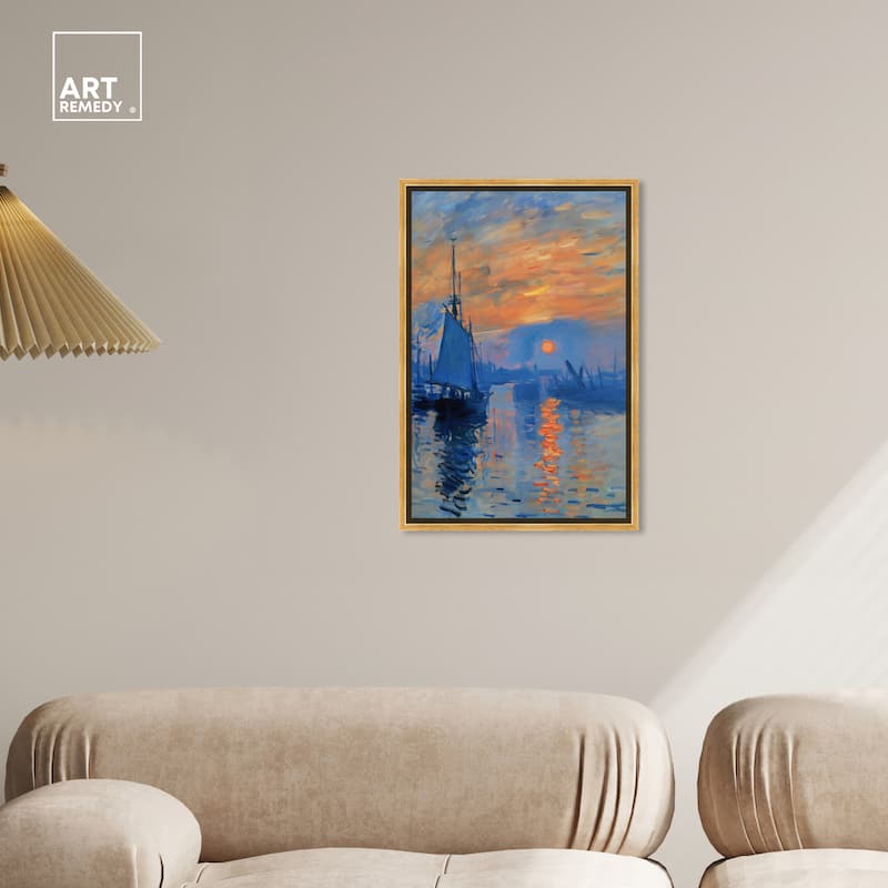 Art Remedy Till Dusk Framed Sailing 1 Piece Canvas Wall Art