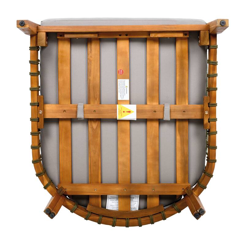 Acacia Wood Outdoor Club Chair with Handwoven Rope Accents & Curved Backrest - Water-Resistant with Removable Cushions