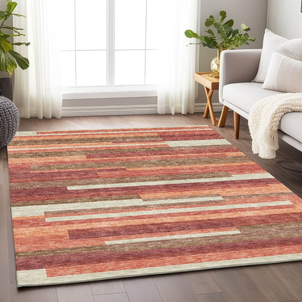 Premium Washable Super Soft Stripes Stacked Mayfield Rug
