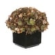 preview thumbnail 7 of 31, Faux Hydrangea in Small Black Cube Ceramic Vase Coffee