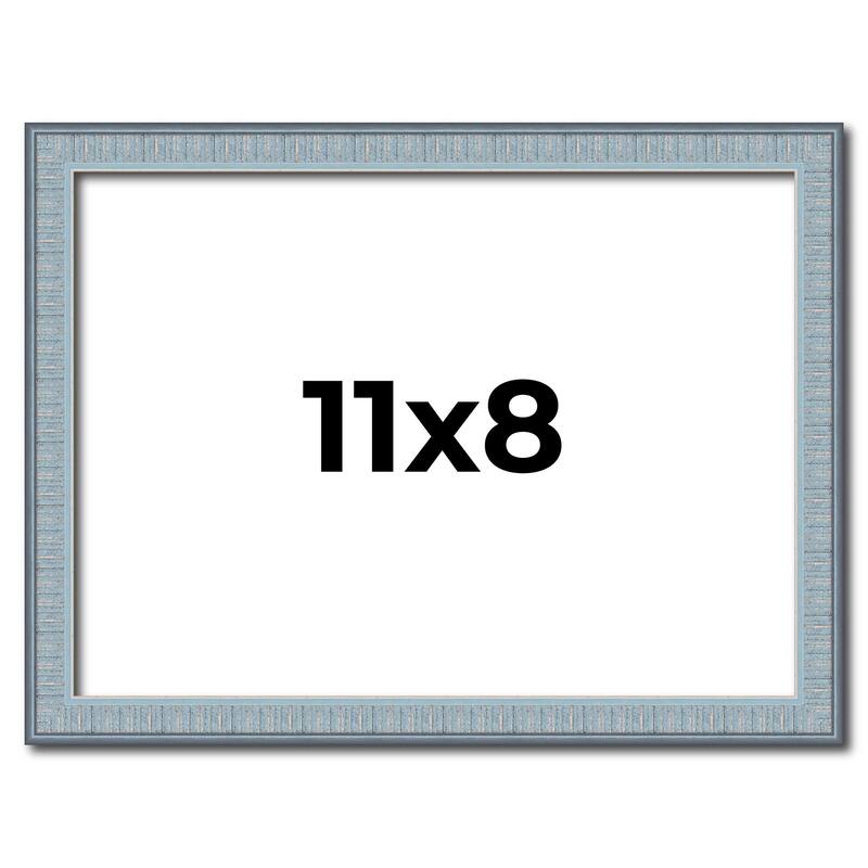 11x8 Frame Rustic Sky Blue Solid Wood Picture Frame | 0.75 Inch
