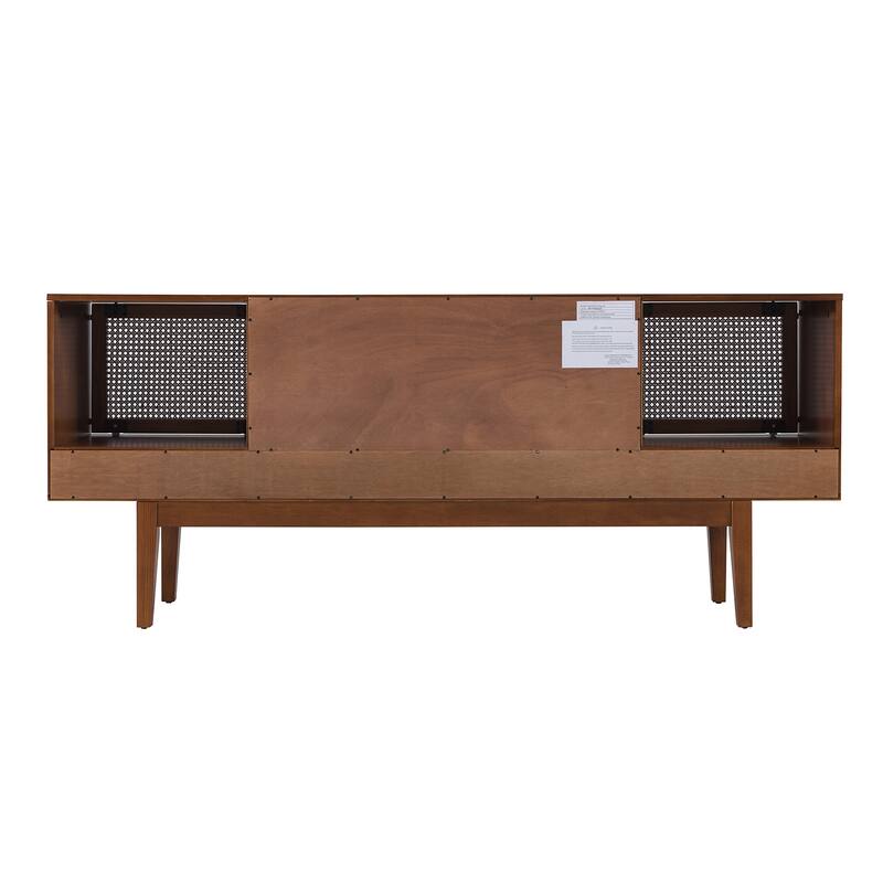 SEI Furniture Mid-century Modern TV Stand Media Console for TV's up to 68"