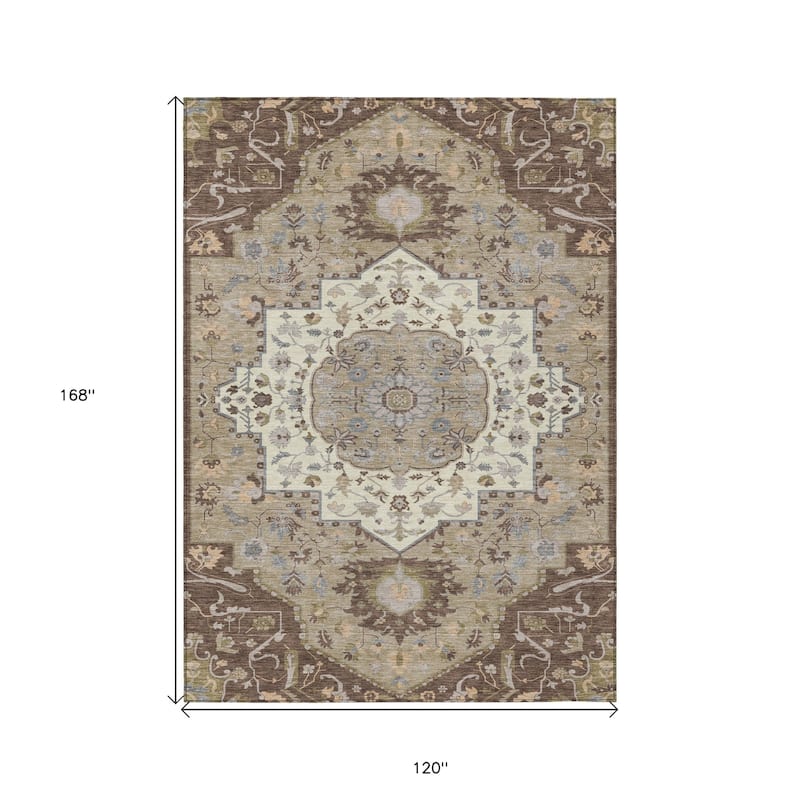 HomeRoots Oriental Traditional Rectangle Outdoor Rug