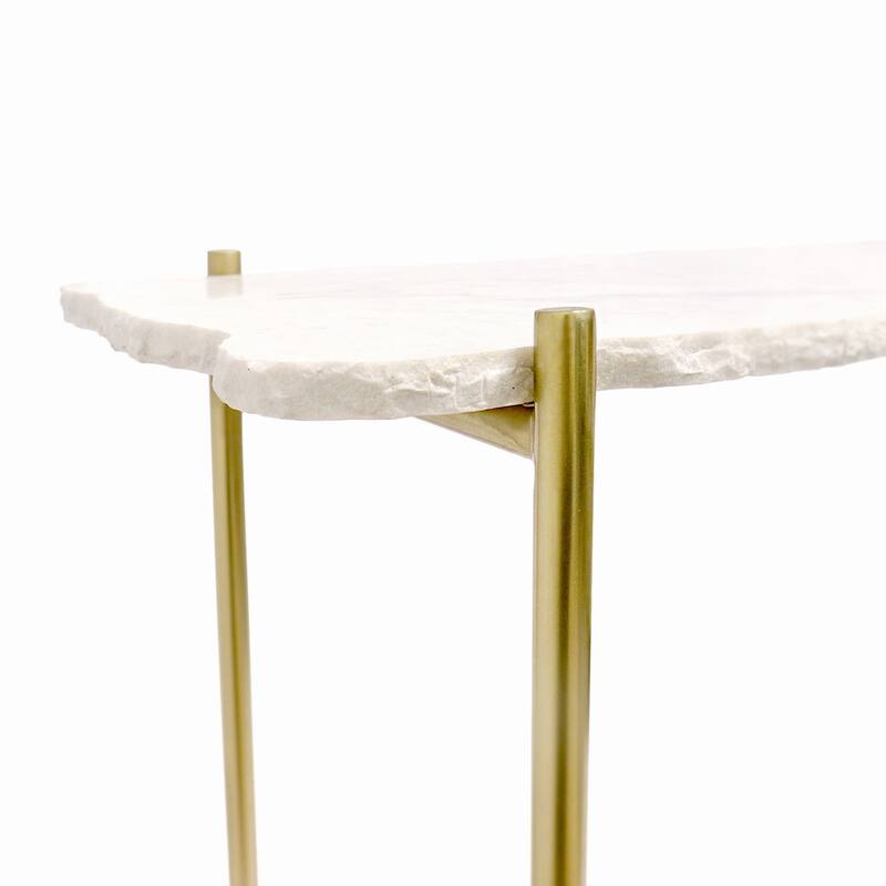 Pasargad Home Vasto Marble & Stainless Steel Console Table