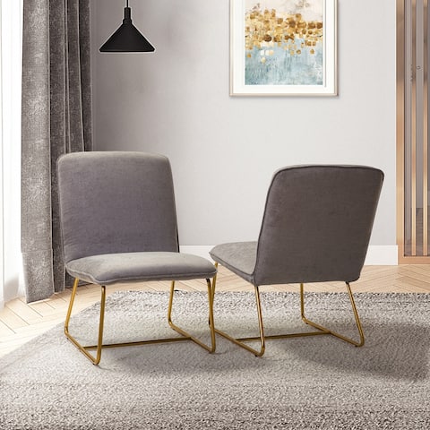 Noe Comfy Side Chair with Metal Base Set of 2