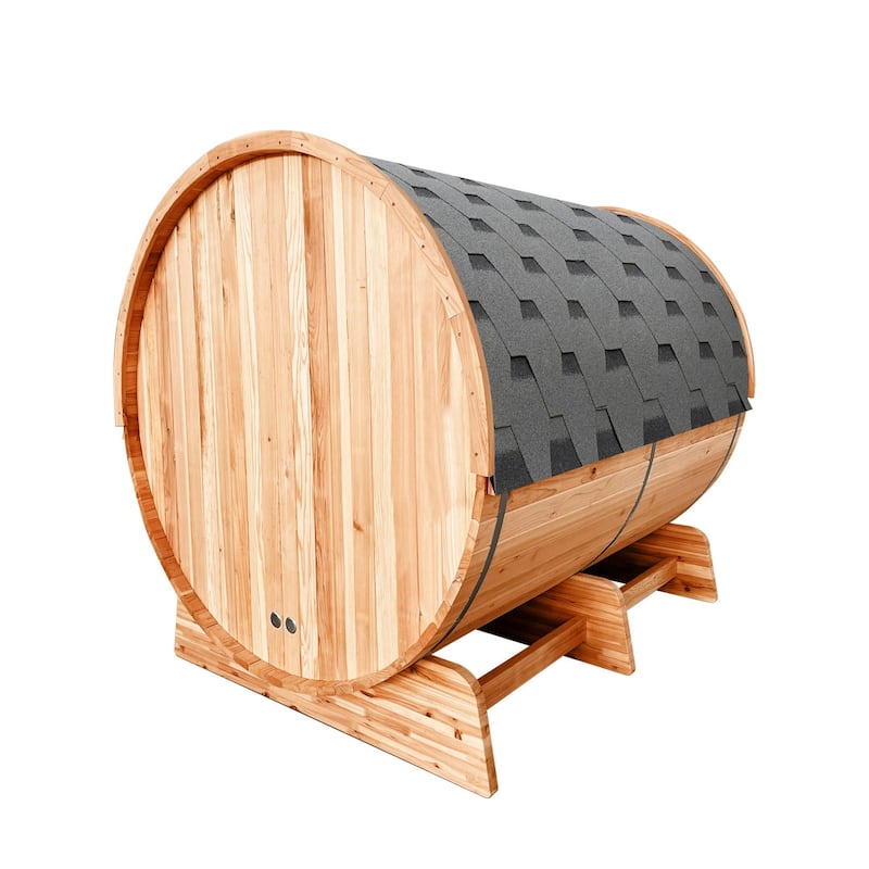 ALEKO Outdoor Barrel Steam Sauna 5-6 Person Rustic Cedar Wood with UL Certified