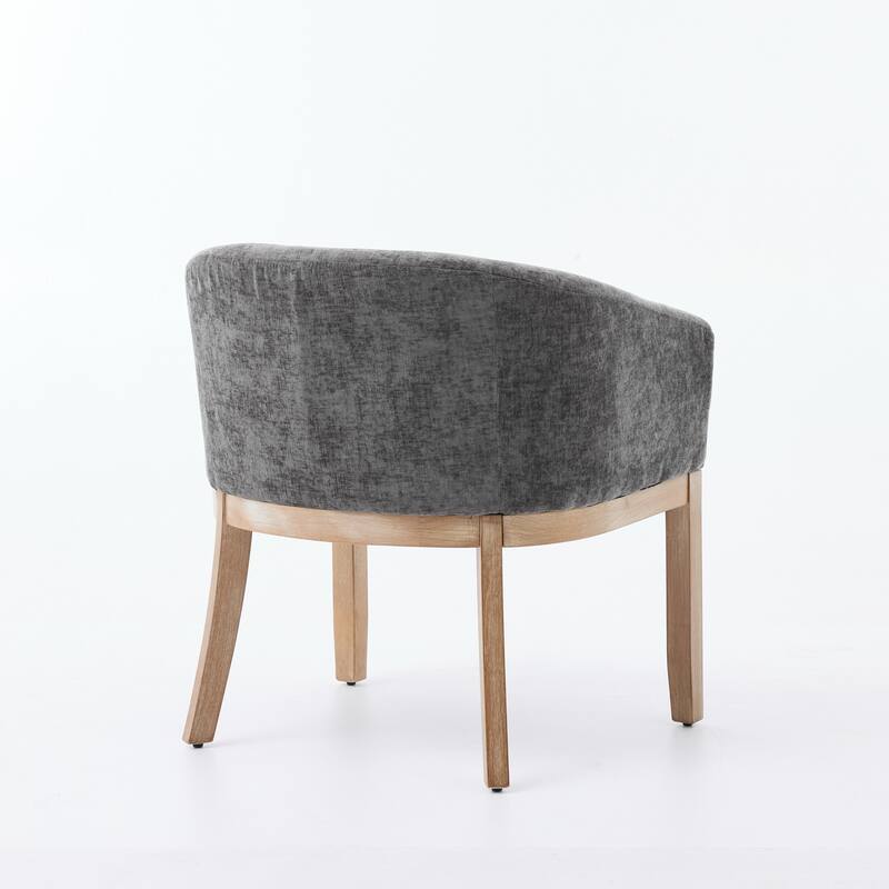 Roomfitters Upholstered Dining Chairs with Barrel Back & Wood Legs, Modern Accent Side Chairs for Kitchen and Living Room