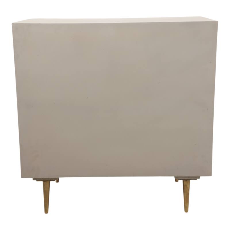 Modern Accent Cabinet with Textured Circle Door Design - 31", Black - 30.5"