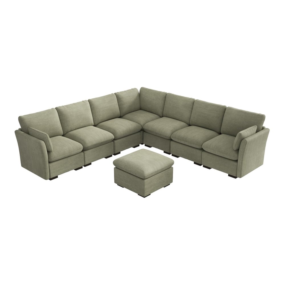 Bush Home Sienna Modular 6-Seater Sectional with Storage Ottoman