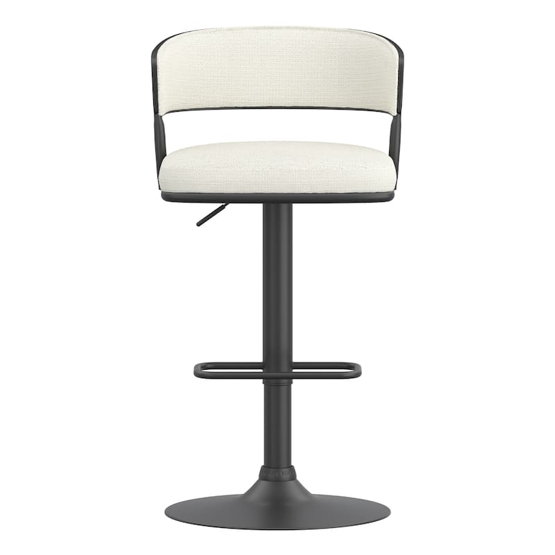 Modern Performance Fabric & Bentwood & Metal Adjustable Air-Lift Stool, Set of 4
