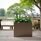 preview thumbnail 2 of 49, Dovelina Modern Metal Rectangular Planter- Elevate Your Space, Indoors & Outdoors 36"x28" - Brown