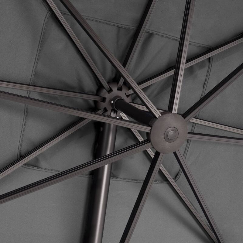 Outdoor 9 x 11 Ft Cantilever Patio Umbrella 360 Degree Rotation with Weight Base