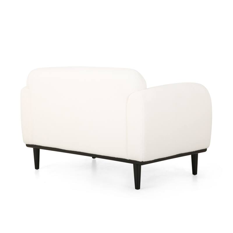 White Polyester Loveseat with Contemporary Design