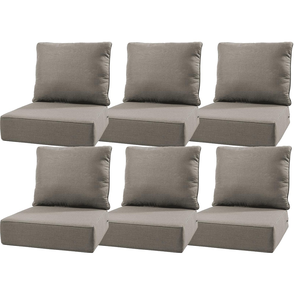 Luxury 6" Outdoor Cushions for Patio Furniture, 24x24x6 Cushion Set, Fade Resistant Replacement Cushions with Removable Cover
