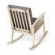 preview thumbnail 6 of 8, Acacia Rocking Chair Outdoor Use, Durable Acacia Wood, Water-Resistant Cushions, for Garden, Lawn, Backyard, Pool