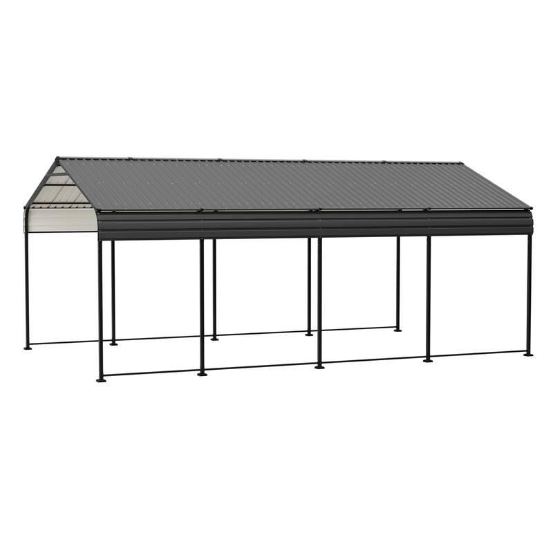 GDFStudio - Oliver Heavy Duty Outdoor Carport Gazebo with Waterproof Shade and Reinforced Base