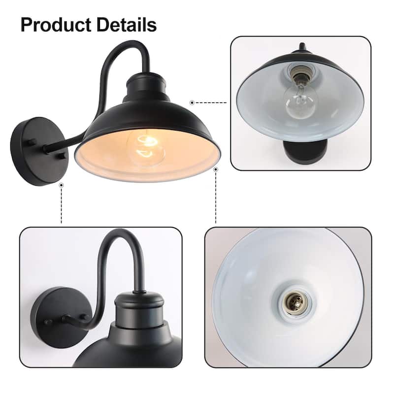 1-Light Outdoor Matte Black Wall Sconce