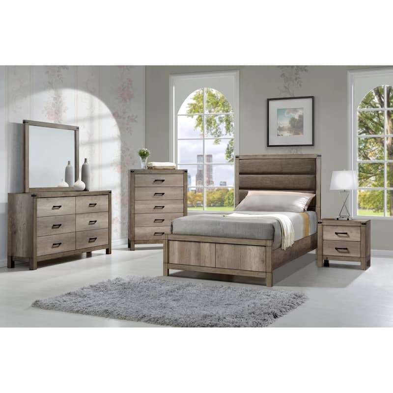 Terrence Melamine Fabric Upholstered Panel Bed