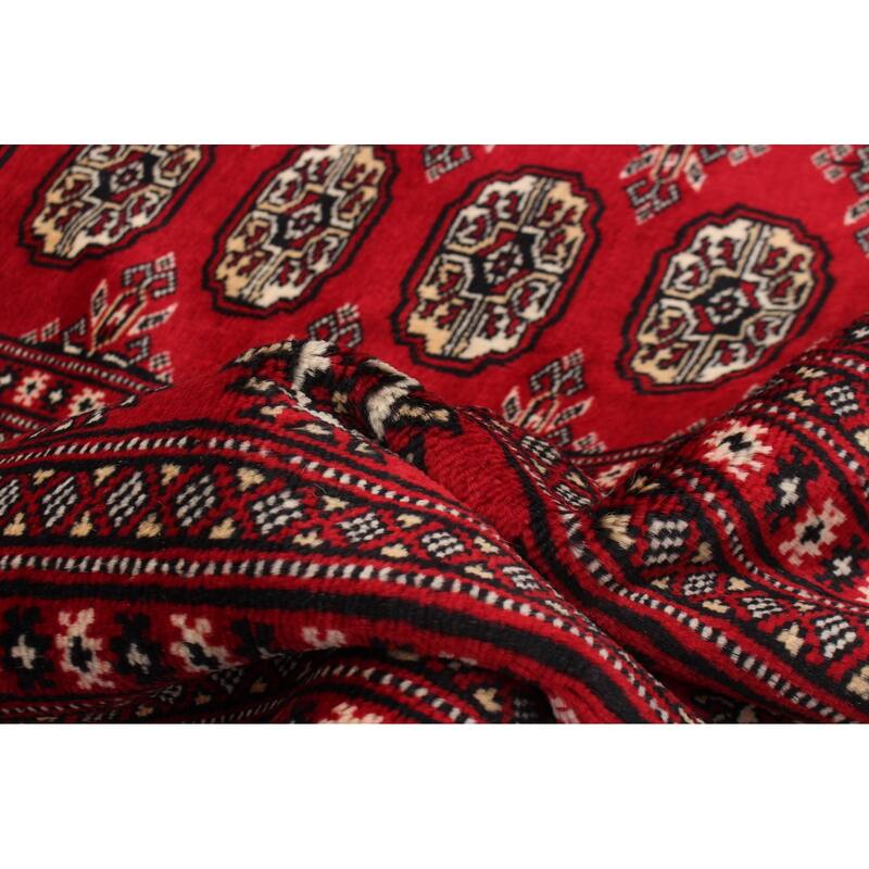 ECARPETGALLERY Hand-knotted Finest Peshawar Bokhara Dark Red Wool Rug - 7'10 x 9'5