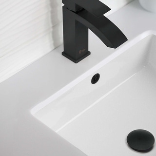 STYLISH Porcelain Rectangular 20 inches Undermount Ceramic Bathroom Sink with Overflow